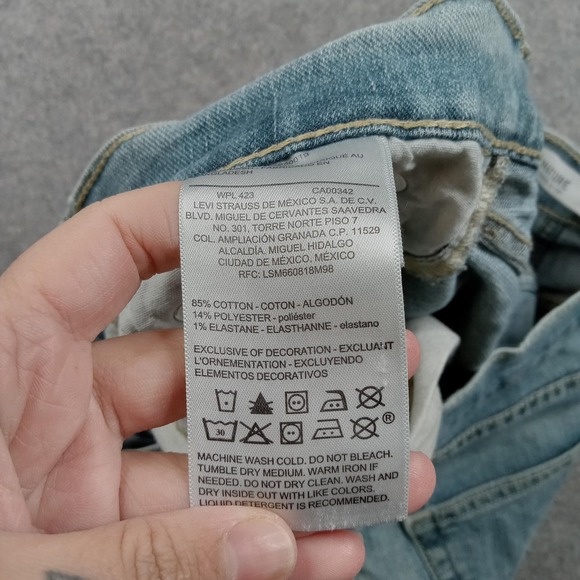 Levi S61 Jeans Men 33x30 Signature‎ Strauss Work Blue Relax Straight Distressed - Picture 6 of 13